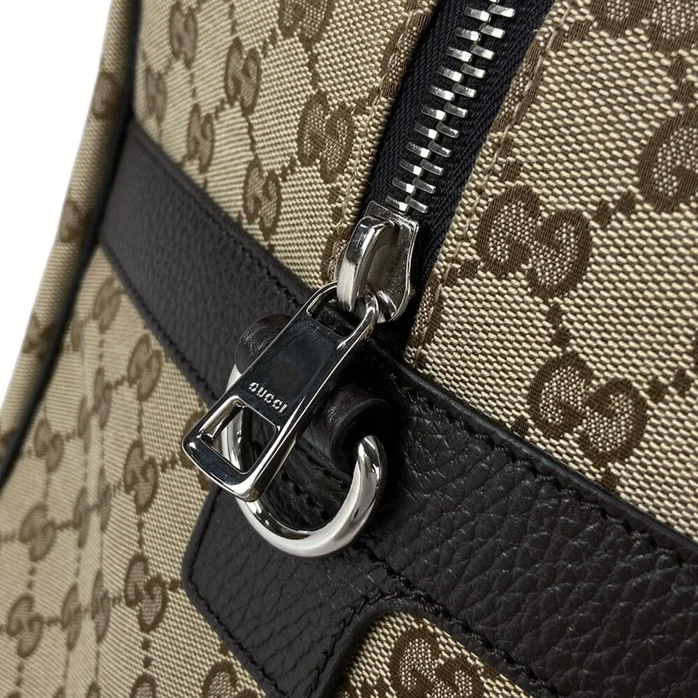 Gucci GG Boston Bag 449167 Beige Dark Brown Jacquard Leather